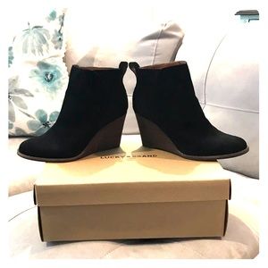 Black suede booties